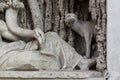 Architectural detail from Crossing of Quattro Fontane in city of Rome, Italy