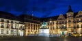 Townhall and statue of Jan Wellem located at the Altstadt (old town) of DÃ¼sseldorf, Germany