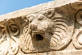 Architectural detail, depicting head of an animal, of the ruins of Magnesia on the Maeander ancient site in Aydin province of