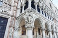 Architectural detail - Doge`s palace in St Mark`s Square in Venice Palazzo Ducale, Italy Royalty Free Stock Photo