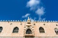 Architectural detail of facade of Doge Palace. Venice, Italy Royalty Free Stock Photo