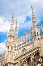 Architectural detail of the famous Milan Cathedral in Italy Royalty Free Stock Photo