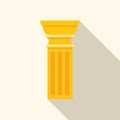 Golden fluted column standing tall with long shadow
