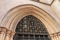 Architectural detail of the front of the American cathedral in