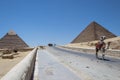 Architectural detail of the Giza pyramid complex Royalty Free Stock Photo