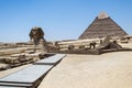 Architectural detail of the Giza pyramid complex Royalty Free Stock Photo