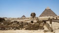 Architectural detail of the Giza pyramid complex Royalty Free Stock Photo