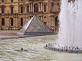 Architectural Detail, Glass Pyramid, Louvre Museum, Paris, France Royalty Free Stock Photo