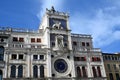 The clock tower of St. Mark\'s Square in Venice on a sunny day