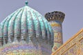 Architectural detail of the Madrasas at the Registan in Samarkand Royalty Free Stock Photo