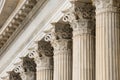Architectural detail of marble Corinthian order columns Royalty Free Stock Photo