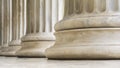 Architectural detail of marble ionic order columns Royalty Free Stock Photo