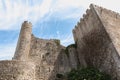 Architectural detail of the medieval castle of Obidos Royalty Free Stock Photo