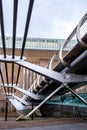 Architectural Detail Millenium Pedestrian Bridge Crossing The River Thames Southbank London Royalty Free Stock Photo