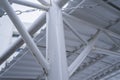 Architectural detail of a modern building with steel structure, Rooftop joint Structure