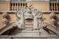 Architectural detail with Monaco coat of arms - Royal Arms of Pr