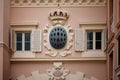 Architectural detail with Monaco coat of arms