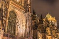 Architectural detail of Notre-Dame cathedral of Strasbourg Royalty Free Stock Photo