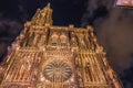 Architectural detail of Notre-Dame cathedral of Strasbourg Royalty Free Stock Photo