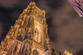 Architectural detail of Notre-Dame cathedral of Strasbourg Royalty Free Stock Photo