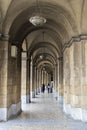 Arch corridor ancient landmark in Pisa, Italy