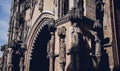 Architectural detail of the olds gothic cathedral in Europe Royalty Free Stock Photo