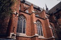 Architectural detail of the olds gothic cathedral in Europe Royalty Free Stock Photo