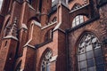 Architectural detail of the olds gothic cathedral in Europe Royalty Free Stock Photo