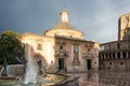 Architectural detail of the Plaza de la Virgen in the downtown of the city of Valencia, Spain Royalty Free Stock Photo