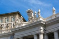 Architectural detail of St. Peter`s Basilica at Saint Peter`s Square, Vatican, Rome, Italy Royalty Free Stock Photo