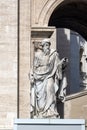 Architectural detail of St. Peter`s Basilica at Saint Peter`s Square, Vatican, Rome, Italy Royalty Free Stock Photo