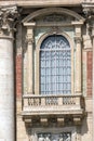 Architectural detail of St. Peter`s Basilica at Saint Peter`s Square, Vatican, Rome, Italy Royalty Free Stock Photo