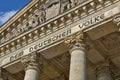 Architectural detail of the top of the German parliament Reichstag - Bundestag in Berlin