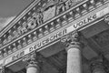 Architectural detail of the top of the German parliament Reichstag - Bundestag in Berlin