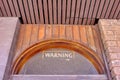 Architectural Detail, Warning Notice on Old Glass Windoe