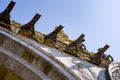 Water drain, gutter spouts on the exterior of St. Mark`s Basilica in Venice. Royalty Free Stock Photo