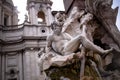 architectural detail Zeus statue of fountain in Piazza Navona Rome. Italy Royalty Free Stock Photo