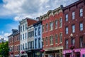 Architectural details along M Street in Georgetown, Washington, DC Royalty Free Stock Photo