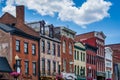 Architectural details along M Street in Georgetown, Washington, DC Royalty Free Stock Photo