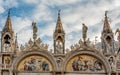 Architectural details of Basilica di San Marco at St. Marc square in Venice, Italy Royalty Free Stock Photo