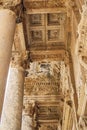 Architectural details of Celsus Library, ancient city of Ephesus, Turkey