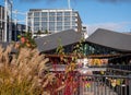 Architectural details at Coal Drops Yard, King\'s Cross, London UK, designed by Thomas Heatherwick Royalty Free Stock Photo