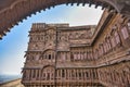 Architectural details and decoration inside the Mehrangarh Fort in Jodhpur, Rajastan Region, India Royalty Free Stock Photo