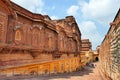 Architectural details and decoration of Maharaja Walkway inside the Mehrangarh Fort in Jodhpur, Rajastan Region, India