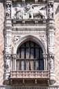 Architectural details of the Doge`s Palace in Venice Royalty Free Stock Photo