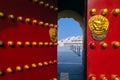 Architectural details doors of China Temple of Heaven complex Royalty Free Stock Photo