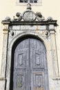 Architectural details of the entrance Dominicas church in the old town of Elvas Royalty Free Stock Photo