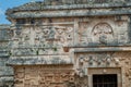 Architectural details of an entrance gate of a Mayan temple, in the archaeological area of Chichen Itza