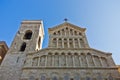 Architectural details at the entrance to Cagliari cathedral, Sardinia