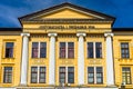 Architectural details, facade of the building of the 1 Decembrie 1918 University, Alba Iulia, Romania, 2021